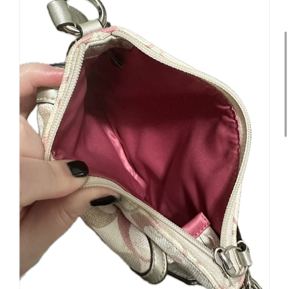 Coach Beige and Pink Sequin Crossbody Bag - Picture 4 of 7